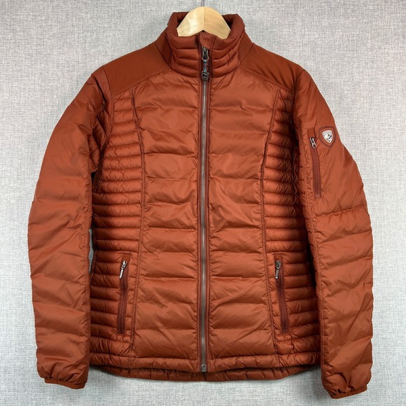 Kuhl‎ Projekt Spyfire Down Puffer Jacket Women Small Lightweight 90% Down Orange - Picture 1 of 12